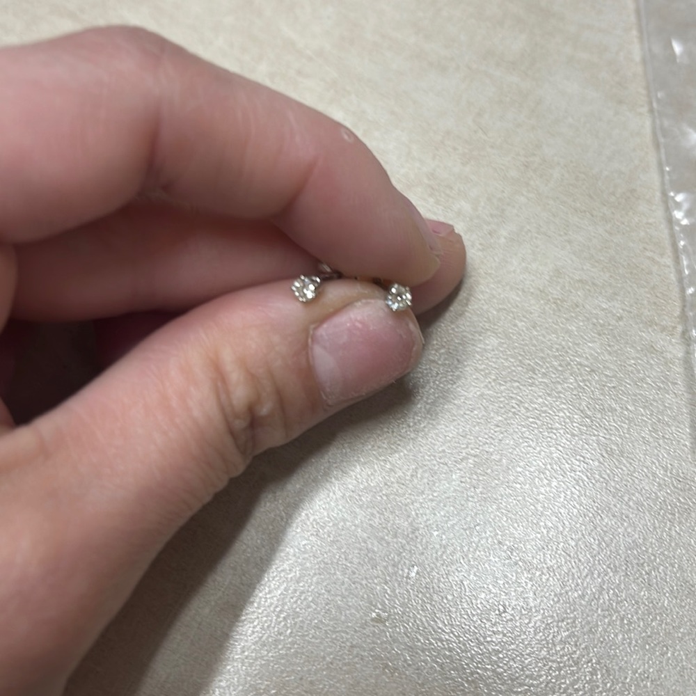 Small 14k white gold diamond studs